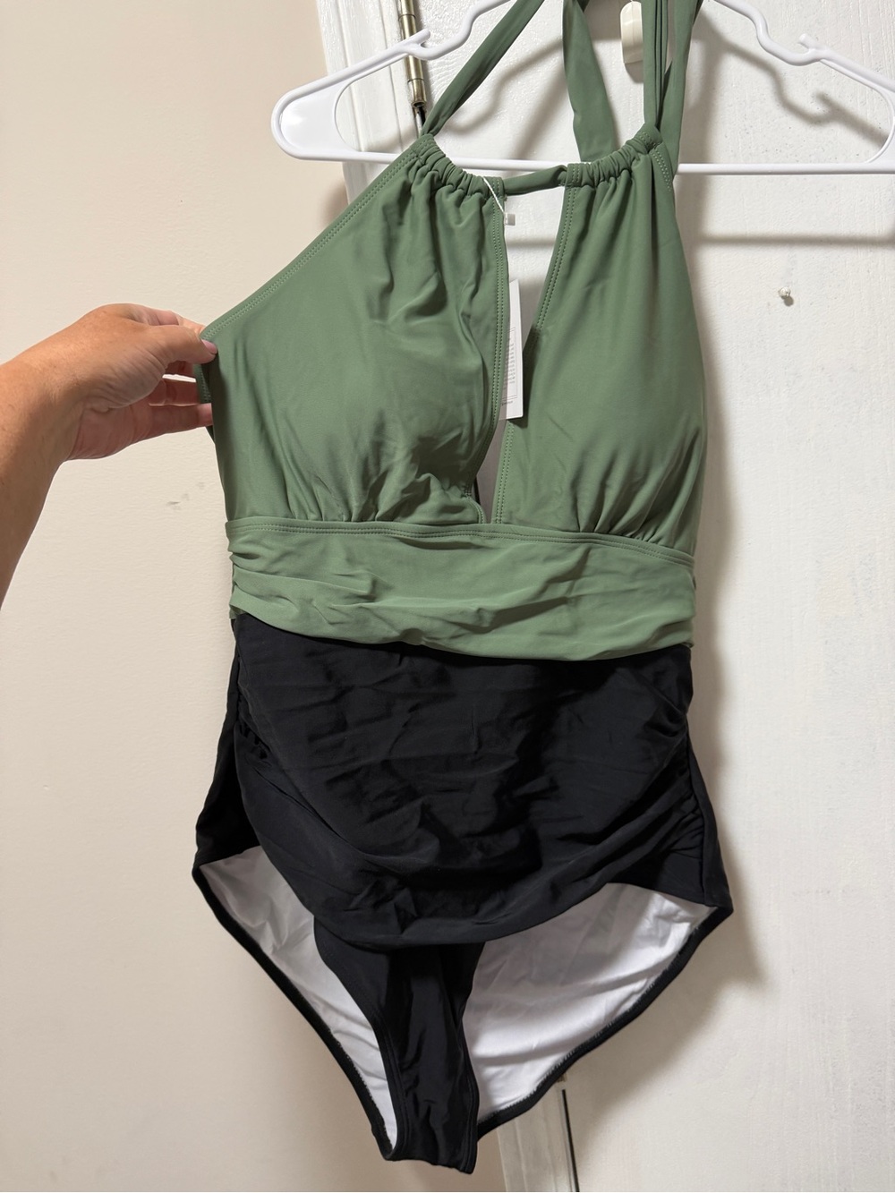 Green and Black One-Piece Swimsuit NWT